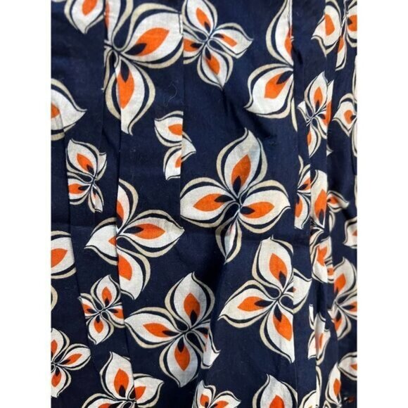 Ann Taylor Navy and Orange Floral Skirt‎ Size 0 - Picture 3 of 7